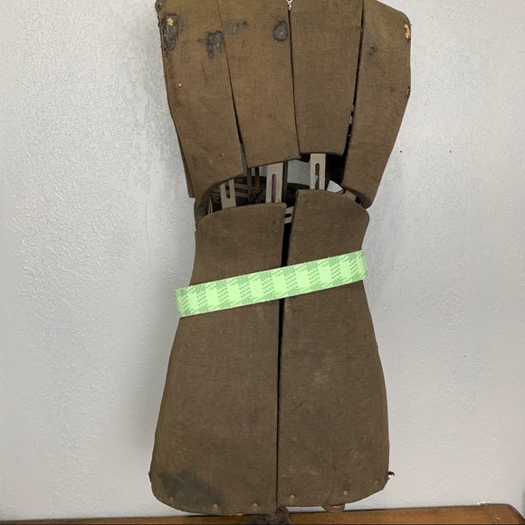 Green plaid checkered leather belt - Picture 3 of 4